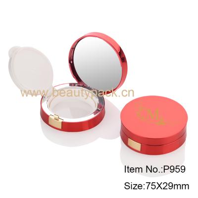 China High Quality Recyclable New Empty Round Red Air BB Cushion Container With Mirror for sale