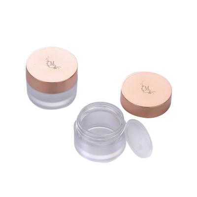 China Cosmetic Free Samples Round Empty Rose Gold Frosted Cosmetic Pink Eye Cream Jar Face Cream Jar 10g for sale