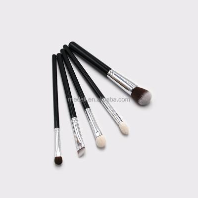 China Angular Blush Professional Private Label Wood Handle Synthetic Hair 5 Pieces Eye Brush Set 6 Pieces Makeup Brushes for sale