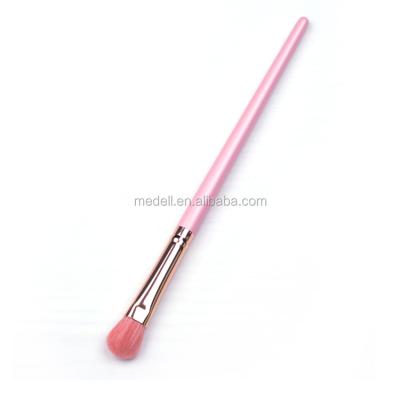 China Smudge Brush Pink Handle Color Eyeshadow Eyebrow Brush For Small Size Eyebrow Flat Brush Smudge Removal Brush for sale