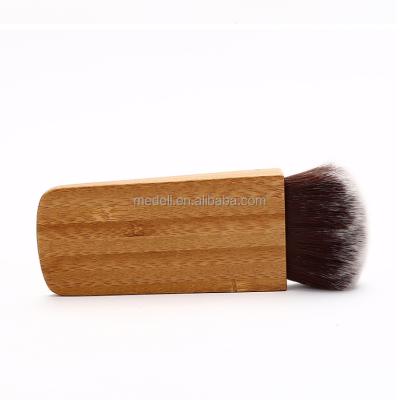 China Flat Brush Makeup Bamboo Wooden Brush Flat Head Sweep Foundation Universal Makeup Brush for sale