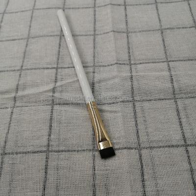 China Private Label Hair White Wooden Handle Flat Brush China Manufacturer Synthetic Eyebrow Makeup Brush for sale