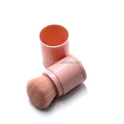 China Angular Blush China Factory Handmade Synthetic Rose Color Retractable Cosmetic Hair Brush For Makeup Artist for sale