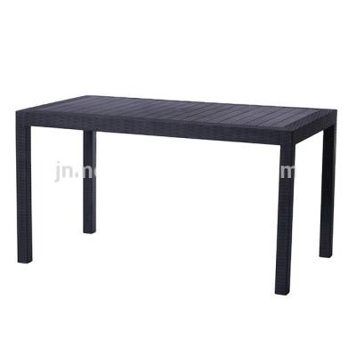 China Injection Mold Rectangle Rattan Table Set Steel Plastic Table With Injection PP Mold for sale