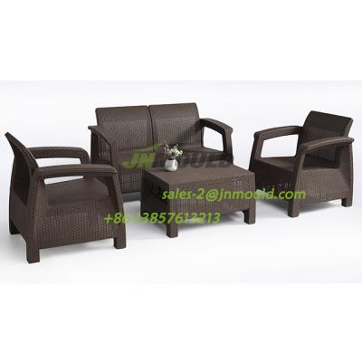 China China Best Selling Plastic Rattan Sofa and Table Mold Sofa Set Professional Plastic Rattan Patio Furniture for sale