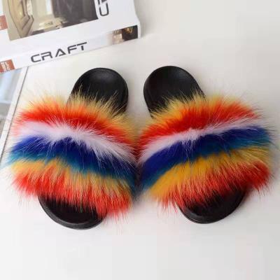 China 2021 New Women's Fashion Faux Fur Slippers Cheap Plush Slippers Lit for sale