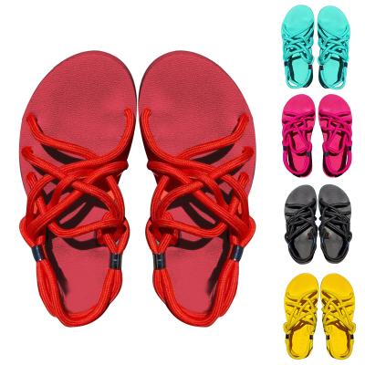 China 2021 New Fashion Trend Women's Hemp Rope Slippers Casual Ladies Slippers for sale