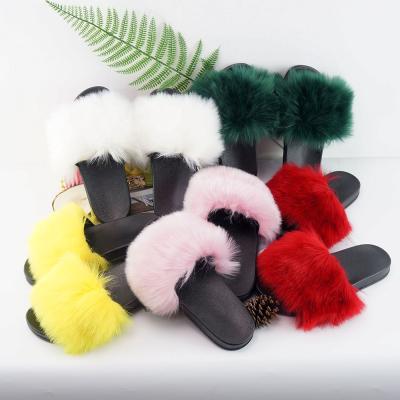 China Fashion Trend Hot Sale Faux Fur Slides Slippers For Women Summer Slides Hot Sale Women Shoes Slides Slippers for sale