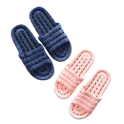 China Fashion Trend Summer Bathroom Slippers Household Indoor Anti-slip Unisex Bath Leaking Plastic Slippers for sale