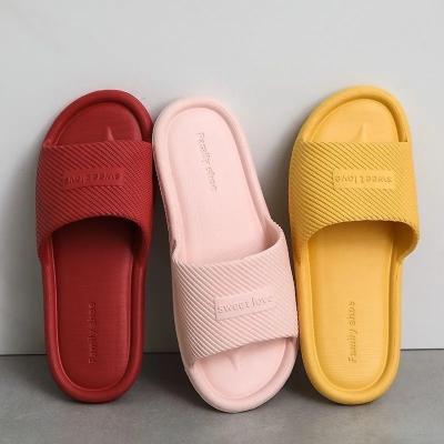 China New Fashion Trend Women's Summer Slippers Indoor Home Slippers Couples Non-slip Soft Wear-resistant Bathroom Slippers for sale