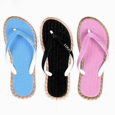 China 2021 New Design Fashion Print Beach Flip Flops Woman Flip Flops Sandals Women Waterproof Plastic Flip Flops Shoes Cheap Eva Slippers for sale