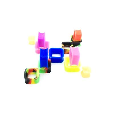 China Punk Square Flexible Rubber Body Tunnel Shape Jewelry Silicone Ear Piercing Plug for sale