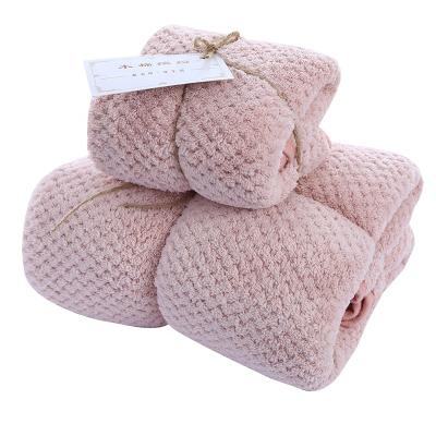 China Factory Direct Sale Microfiber Bath Towel Sets Sustainable Bath Towel Set For Bathroom Pink Kids Children Adult for sale