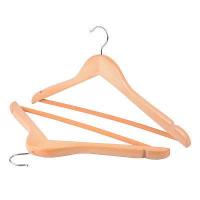 China Behind Doors/On Walls MOQ LOGO Customized Factory Wholesale Good Non-slip Low Price Wooden Hangers For Clothes for sale