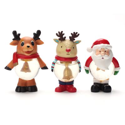 China Europe Wholesale Custom Christmas Santa Reindeer LED Light Souvenirs Sets Snow Globes for sale