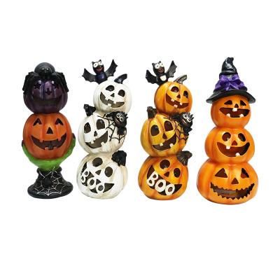 China European Pumpkin Creative Spider Lamp Halloween Costume Resin Decor Halloween Garden Decorations Resin Animal Crafts for sale