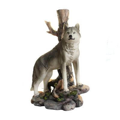 China World Yard Large Decro Resin Garden Sculpture Wolf Ornaments for sale