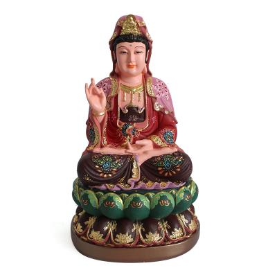 China Asia Resin Religious Crafts Resting Smiling Buddha Female Statue For Table Decor for sale