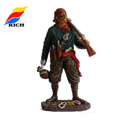 China Custom Mini Polyresin Toy Miniature Figure Resin Action Figure Anime Pirate Handmade and Hand Painted Shaking Little Man for sale