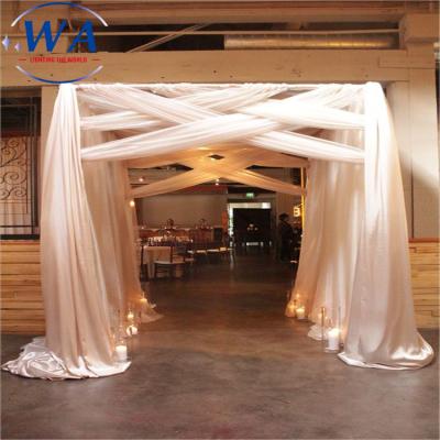 China Lightweight / Easy Install / Portable Wedding Metal Steel Pipes And Drapes Canopy Chuppah Mandap Backdrop for sale