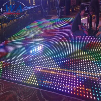 China 3d led dance floor wireless control wedding and event RGBW Digital P25 colorful wedding dance floor 3d led dance floor for sale