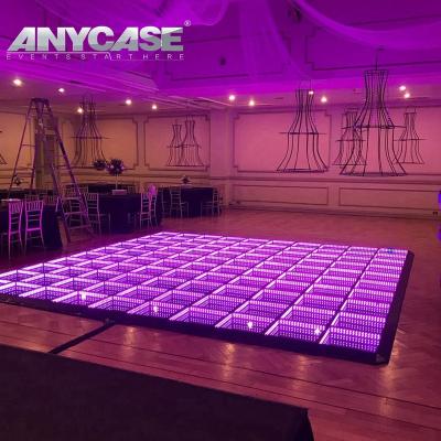 China 3D Mirror Dance Floor New Promote 1year Warranty 3D Glass Photo Booth 360 Led Screen Dance Floor Led Lights Dance Floor for sale