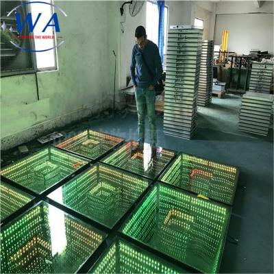 China HOTEL Infinity LED 3D plexiglass club dance floor mat panel tiles for sale for sale