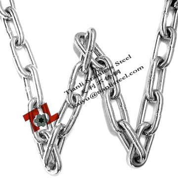 China 4mm DIN5685 Link Chain Stainless Steel 304 316 for sale