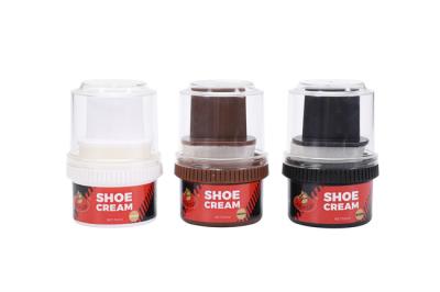 China Polvo para zapatos de crema con cepillo de aplicación 2 en 1 Polvo para zapatos eficiente Práctico Brillo duradero ODM OEM en venta