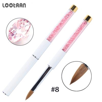 China 2021 Kolinksy Professional Wholesale Pure Hair Nail Acrylic Metal 8#-12# Handle Nail Art Brush for sale