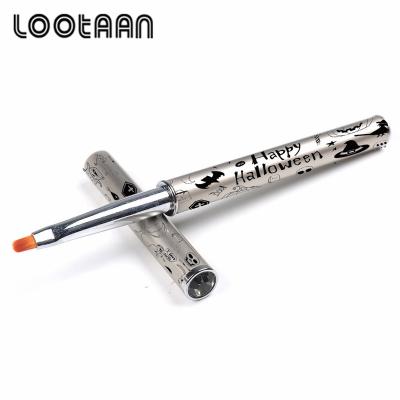 China Beauty Care Nail Factory 2020 High Quality Nail Art Pen Acrylic Liner Brush Painting OEM LOGO Halloween #2-12 3D Art Brush Kolinsky Metal Gel Nylon Brush for sale