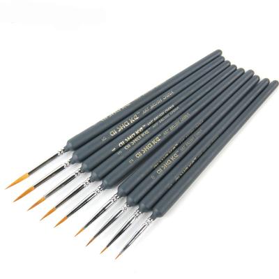 China Art Brushes Gouache Nail Art Paintbrush Miniature Acrylic Paint Brush Hook Line Fine Professional Wolf Hair Acrylic Detail Nail Art Brush for sale