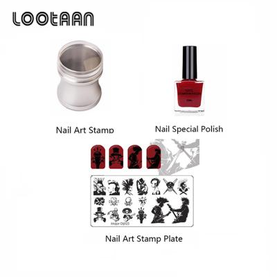 China Beauty Care Nail Tool GUTENG Special Red Nail Polish with Nail Art Stamping Plate and Nail Art Stamp for sale