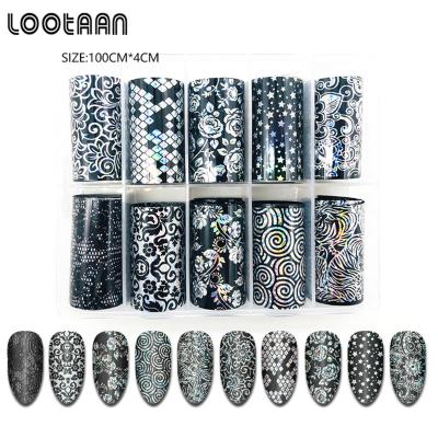 China Wholesale Foil Art Foil Sticker Nail Art Foil Holo Nail Decoration Paper Flower Nail Beauty Care Tool Nail Art Foil for sale