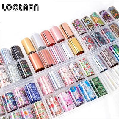 China High Quality Shiny Beauty Care Tool Finger Nail Foil Wraps Roll Adhesive Nail Art Transfer Foil Holographic Transfer Foil Laser for sale