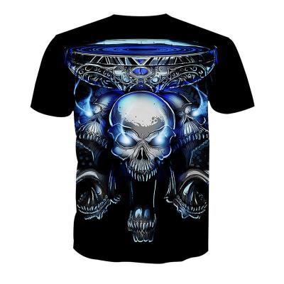 China Viable Clothing Mens Oversized Skeleton Crop Top 3D Custom T-Shirt for sale