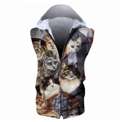 China Breathable High Quality Custom Apparel 3D Design Drop Shipping Hoodie Women Size Sleeveless Pullover for sale