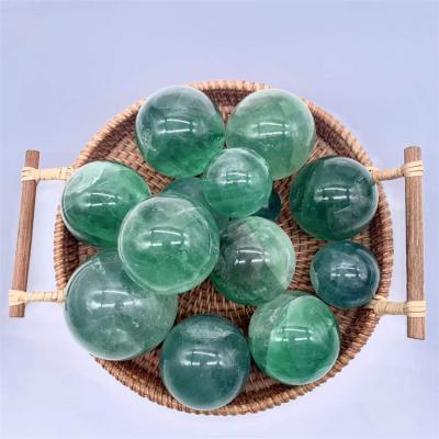 China China Exquisite Magic Color Green Fluorite Crystal Ball For Home Decoration for sale