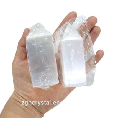 China Natural Hand-Cut Multilayer Plaster Crystal Wands Point For Crafts Gypsum Selenite Spiral Wand Lamps From China Robin Crystal Wholesale for sale