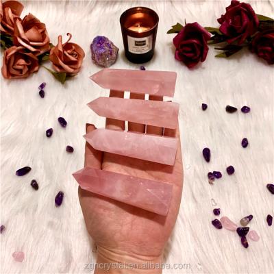 China China Robin Crystal Wholesale Crystal Point Rose Quartz Magic Wand For Home Decoration for sale