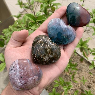 China China Wholesale Jasper Crystal Manual Polishing Ocean Crystal Stones Natural Heart Shaped for sale