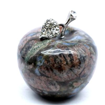 China Wholesale Natural Crystal Apples Decoration Of America Christmas Crafts Figurines for sale