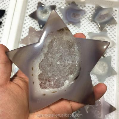 China China Robin Crystal Natural Hand Carved Agate Geode Stars Crystal Stars For Gifts for sale