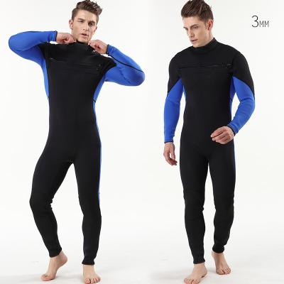 China Good Quality Color Logo Design Printing Men 3/2mm 4/3mm 6/5mm Neoprene Antibacterial Custom Chest Zipper Surfing Diving Wetsuit for sale