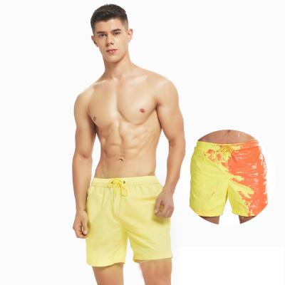 China Custom Logo Private Label Father Anti-Wrinkle And Son Men Temperature Reactive Magic Color Water Changing Swim Trunks Board Surf Shorts for sale