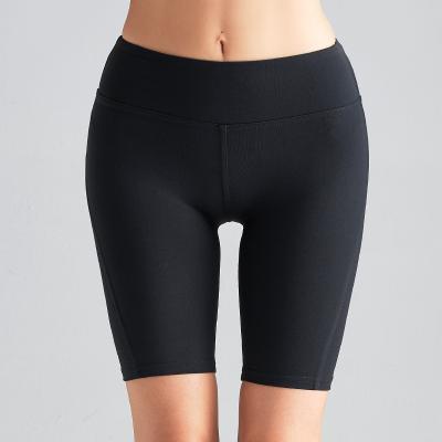 China 2020 New Summer Selling Summer Anti-Cellulite Solid Black Gym Fitness Yoga Short Nylon High Waisted Leggings Breathable Hot Pants For Women Girls for sale