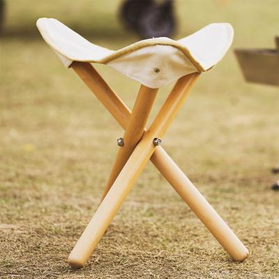 China Portable Outdoor Portable Breathable Chair Leisure Storage Stool Folding Wood Chair For Camping Fishing for sale