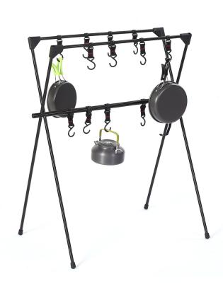 China Modern Outdoor Portable Storage Hook Towel Rack Tripod BBQ Plants Large Hanging Rod Light Rack for sale