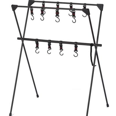 China Sokeface Modern Portable Storage Hook Towel Rack Tripod BBQ Tools Large Hanging Rack For Picnic for sale