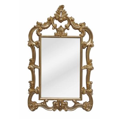 China Classic Special Shape  Popular Classic Style Living Room Distressed Gold  Frame With Flat Mirrors Decor Wall Customized for sale